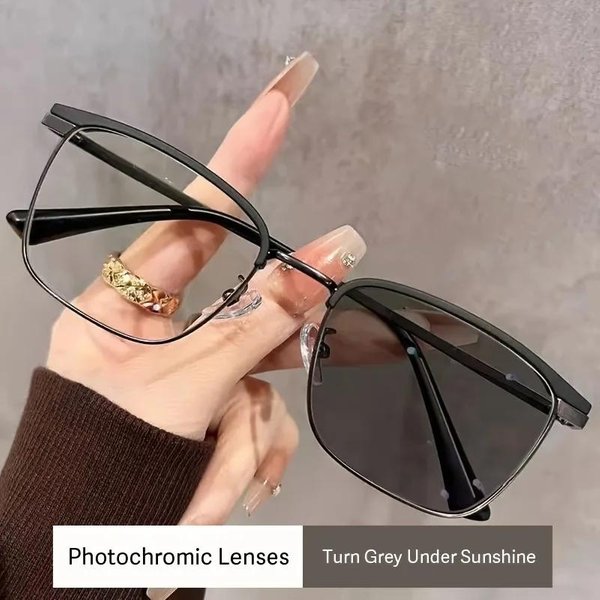 Inteligentne Okulary PrzeciwsłOneczne ZmieniająCe Kolor Na KróTkowzroczność Unisex Fotochromowe Okulary Do Czytania Na KróTkowzroczność Korekcyjne Okulary Minusowe -3.75 Beige-image