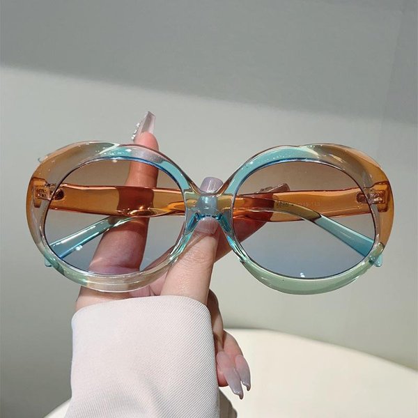 Y2K Luksusowe Designerskie Oversize Okulary PrzeciwsłOneczne Dla Pań Dla PanóW Najnowsze Vintage DużA Oprawka Falisty Punk Kolorowe Okulary PrzeciwsłOneczne UV400 As The Photo Gray-image