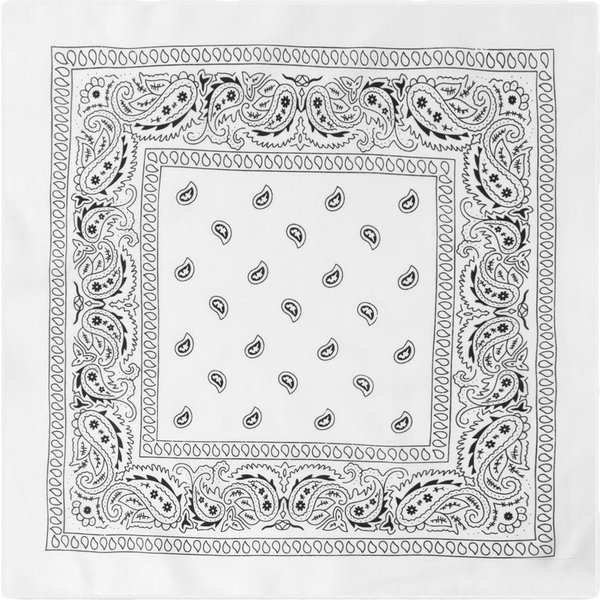 1 Szt. Kwadratowy Szalik WzóR Paisley Kwiat Orzechowy Hip Hop Outdoor Jazda Bandana Chusta Na GłOwę BiałY-image