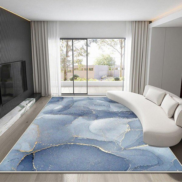 Nordycki Marmurowy Dywan Luksusowy ZłOty WystróJ Domu Dywanik Zmywalny Do Sypialni Salonu Mata PodłOgowa Tapis 160*230Cm-image