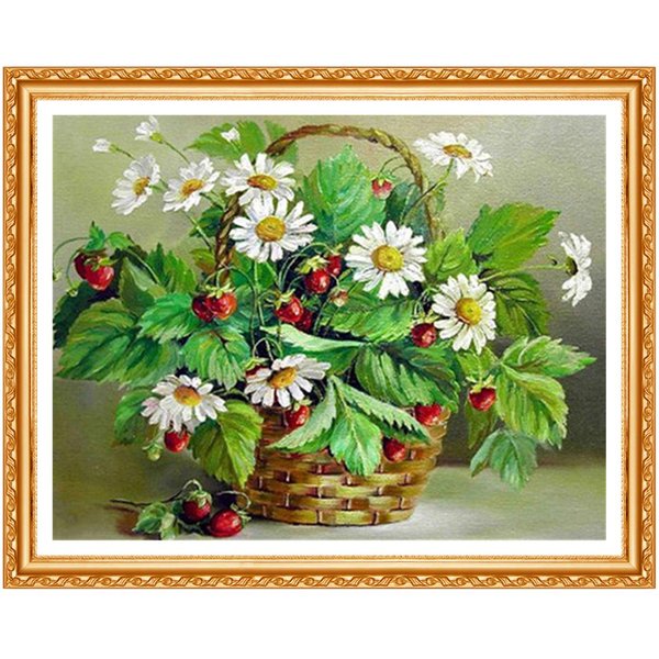 Diamante Bordado Punto De Cruz Fruta 5D DIY Diamante Pintura Flor Diamante Redondo Completo 20X30CM-image