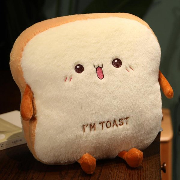 Almohada De Peluche De Pan De 35 Cm Linda SimulacióN De Comida Tostada MuñEca Suave CojíN CáLido Para Manos DecoracióN Del Hogar Juguetes Para NiñOs Regalo De CumpleañOs 35Cm-image