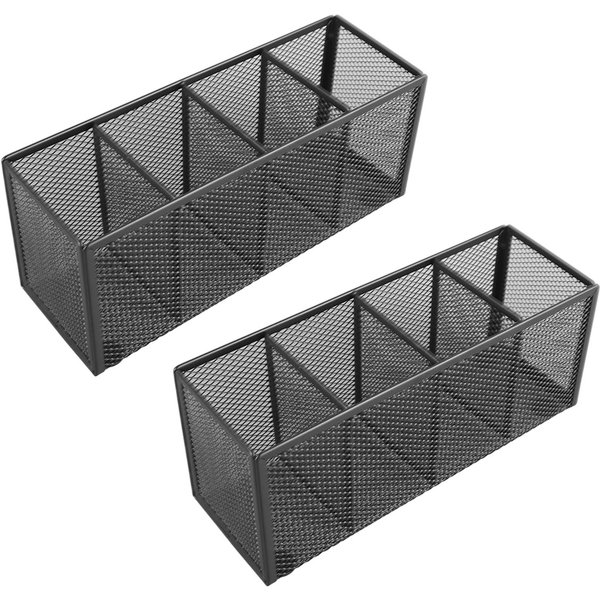 PortaláPices De Malla De 4 Compartimentos Organizador De LáPices MetáLico Multiusos Para Encimera Escritorio Escuela-image