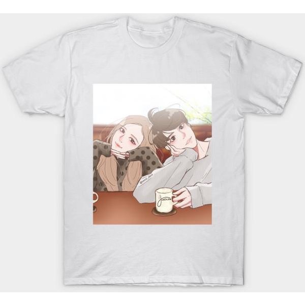 Camiseta Mujer Rosekook Estampado Harajuku Kawaii Verano Manga Corta Camiseta Femenina Top Tee 4XL Blanco-image