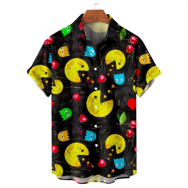 Camisa Hawaiana Divertida Con Estampado 3D Para Hombre, Blusa Hawaiana Holgada De Verano Para Playa, Blusa Informal De Manga Corta Con Solapa, Ropa De Calle Para Hombre M-image