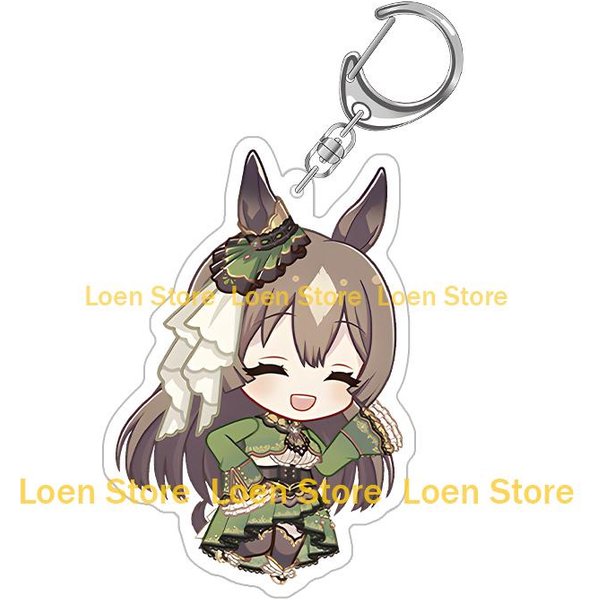 Uma Musume Pretty Derby Tokai Teio Silence Suzuka Gold Ship Mejiro Mcqueen Vodka Daiwa Scarlet Chibi Colgante De Llavero AcríLico 6CM Acrylic Keychain Gray-image