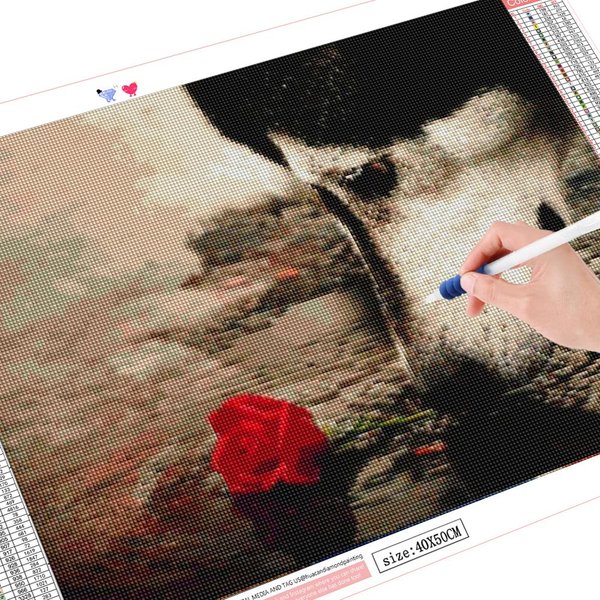 Pintura De Diamantes 5D DIY Taladro Completo Animal Bordado De Diamantes Perro Manualidad 20X30CM-image