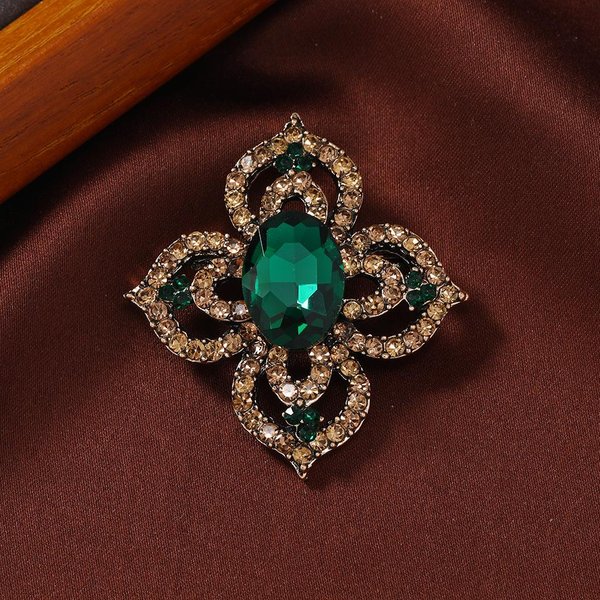 Broches Prendedores De Cristal Vintage Para Mujer Estilo Palacio CláSico Barroco Lujo Ropa Abrigo Hebilla Accesorios Regalo Black-image