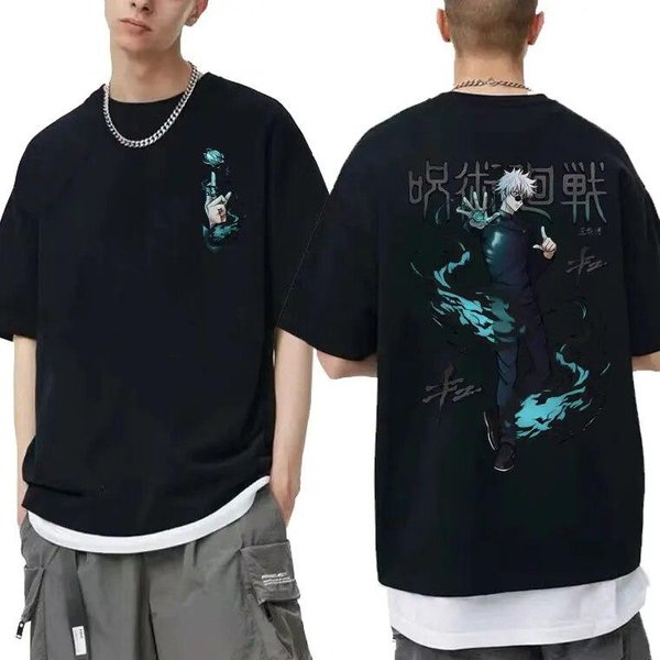 Camiseta Con Estampado De Anime JaponéS Jujutsu Kaisen Satoru Gojo, Moda Unisex, Camiseta De Manga Corta De AlgodóN Puro Unisex, Camiseta De Gran TamañO L-image