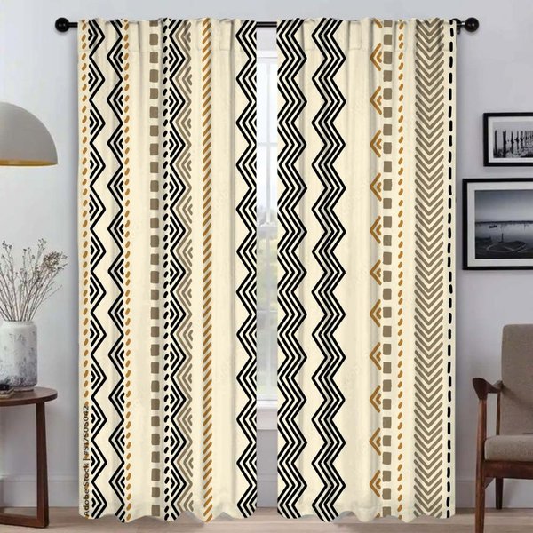 Tul Para Dormitorio Cortina Opaca Bohemia Negra Para HabitacióN 2 Paneles ParticióN Cortinas Modernas Para Sala De Estar DecoracióN De Halloween Estores W50Xh70Cmx2Pcs-Cl-image