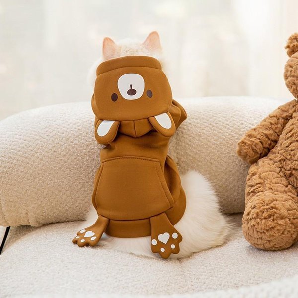 Ropa Para Mascotas Winnie The Pooh Transformado En Sudadera Para Perro Gato Delgado Dos Patas Perro PequeñO Y Mediano Ropa Divertida S (Recommended Weight 3-2.5 Kg)-image