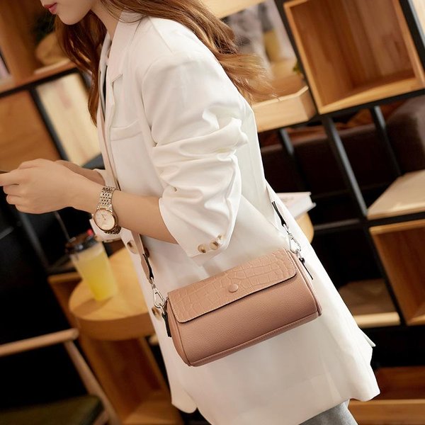 Bolso De Mujer Cocodrilo Todo Con Un Bolso PequeñO Cruzado Bolso Cilindro Bolso De Madre-image