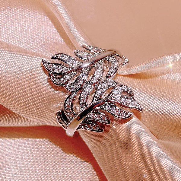 Anillos De JoyeríA De Circonita Nuevos Estilos Europeos Y Americanos De Moda Hojas Ajustables No. 10-image
