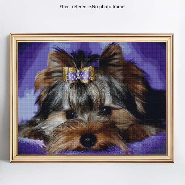 Diament Mozaika 5D Diament Malarstwo Pies ZwierząT Diament Haft Sprzedaż PełNa OkrąGłY Rhinestone 20X30 Gray-image