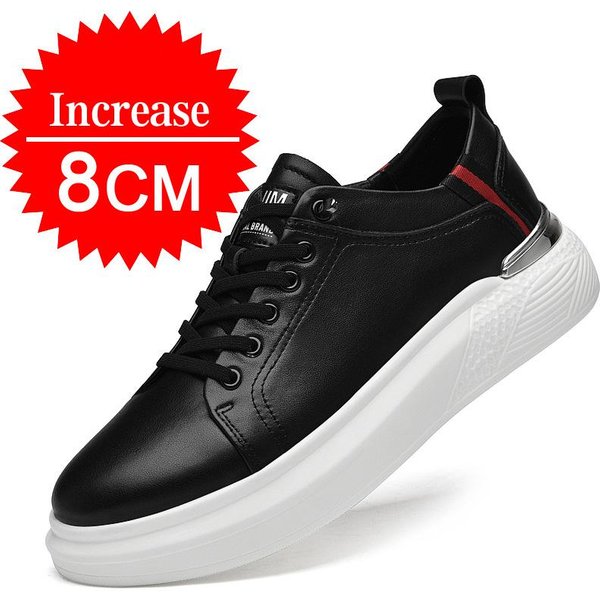 Zapatillas De Hombre De Cuero Genuino 2024 Zapatos Elevadores Zapatos Invisibles Transpirables Para Aumentar La Altura 8/10Cm Zapatillas Casuales De Moda Para Hombre 43-image
