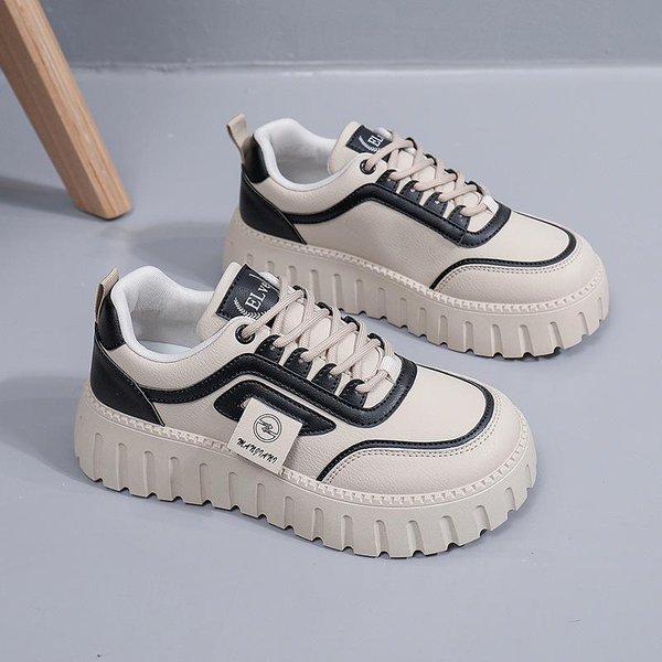 Zapatos De Mujer Primavera Nuevos Estudiantes Coreanos Ins Moda Zapatos VersáTiles De Plataforma Zapatos Casuales Primavera Y OtoñO Xq232 40 Black-image