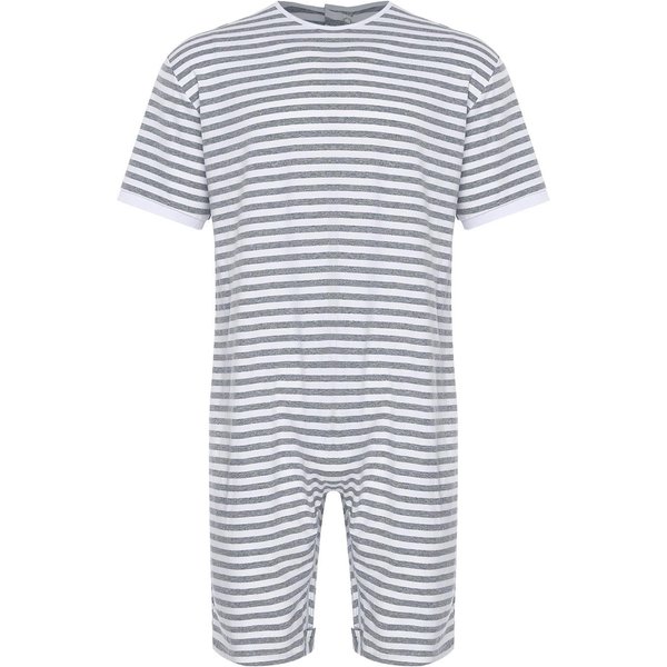 Mono Adaptativo Unisex Cremallera Trasera Cremallera En La Entrepierna Manga Corta Body Rayado Cuidado Especial Para Personas Mayores Con Necesidades Especiales L Gris-image