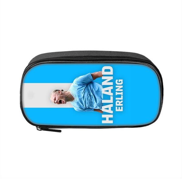 Estuche Para BolíGrafos Estrella De FúTbol Estudiante Gran Capacidad Material Escolar Cremallera Estuche Para LáPices PatróN De Haaland Estuche Para LáPices Bolsa De Maquillaje-image