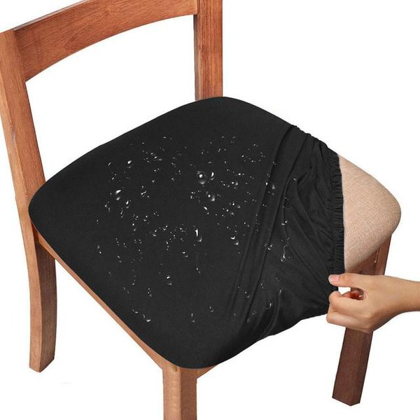 Wodoodporny Pokrowiec Na KrzesłO Do Jadalni Pokrowce Na Siedzenia Spandex 13 Jednolitych KoloróW Zdejmowany, Zmywalny, Elastyczny Pokrowiec Na Poduszkę 1 Piece-image