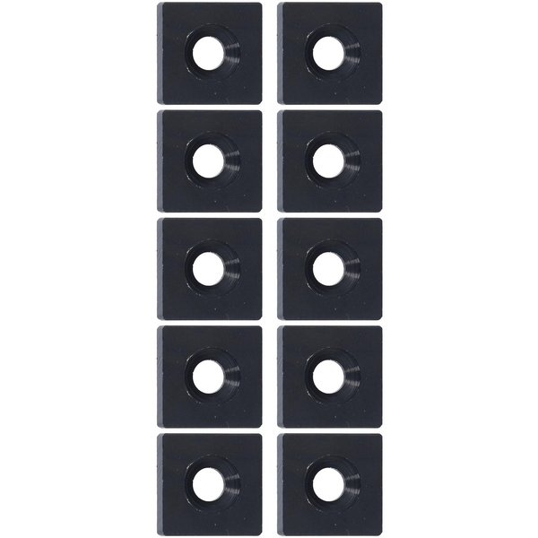 10 Piezas Tapones De Extremo De Perfil AleacióN De Aluminio Placa De Cubierta De Un Agujero Para Equipo CNC Industrial Negro-image