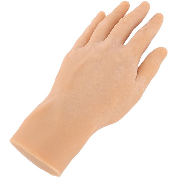 Realistyczny Silikonowy MęSki Model DłOni, MięKki, Elastyczny, Wielokrotnego UżYtku, MęSki Manekin, Model DłOni Do Prezentacji Left Hand Beige-image