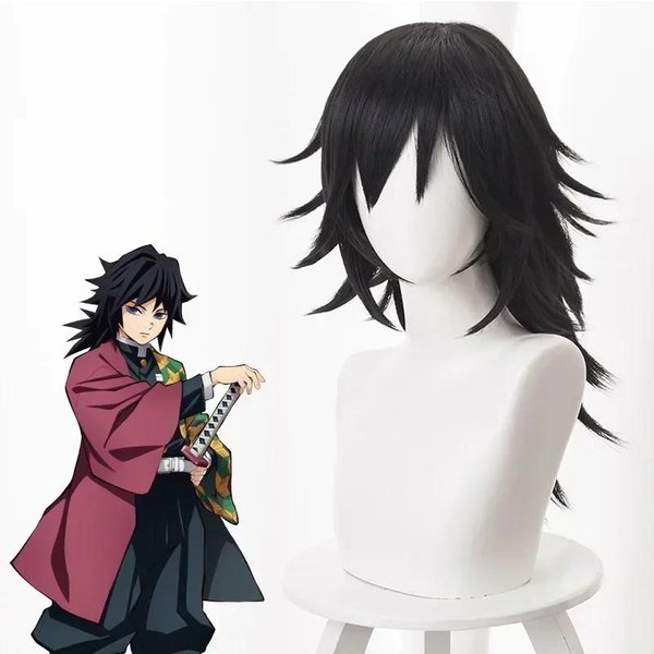 Anime Morderca Tomioka Giyuu Kostium Cosplay Kobiety Kimono Mundur Ubrania Peruka DorosłY Dzieci WłOsy XXL-image