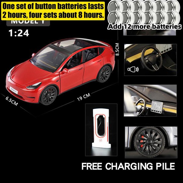 1:24 Model Y Premium Elektryczny Crossover Model Ze Stopu Metalowy Odlewany Samochodzik Dekoracja Domu Ozdoby Na Biurko Prezent ŚWiąTeczny-image