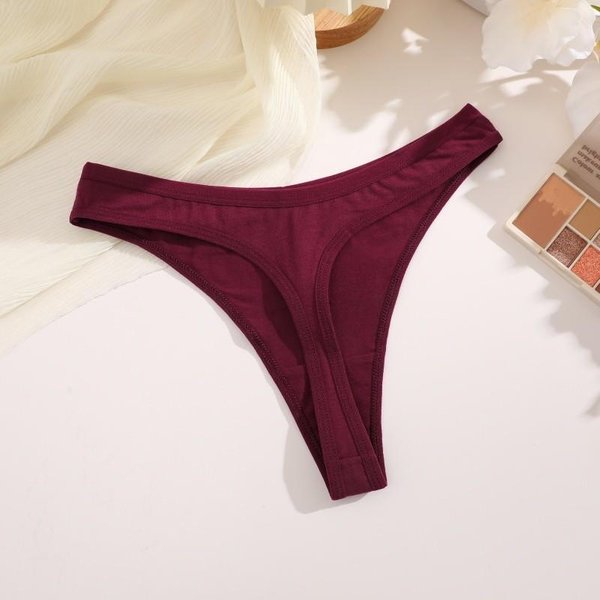 Finetoo Tanga De AlgodóN Suave Para Mujer, LenceríA Sexy De Tiro Bajo, Ropa Interior CóModa Tallas S-XL XL White-image