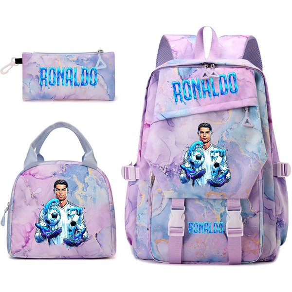 Cr7 Ronaldo 67 Nadruk Zestaw PlecakóW Dla Ucznia Z Torbą Na Lunch PióRnikiem Dla Nastolatek DziewcząT Szkolny PodróżNy Plecak Dzienny-image