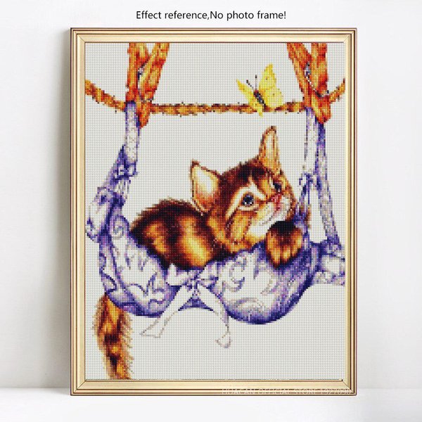 Pinturas De Diamantes 5D DIY Gato Animal Taladro Completo Bordado De Diamantes Imagen Mosaico De Diamantes 20X30-image