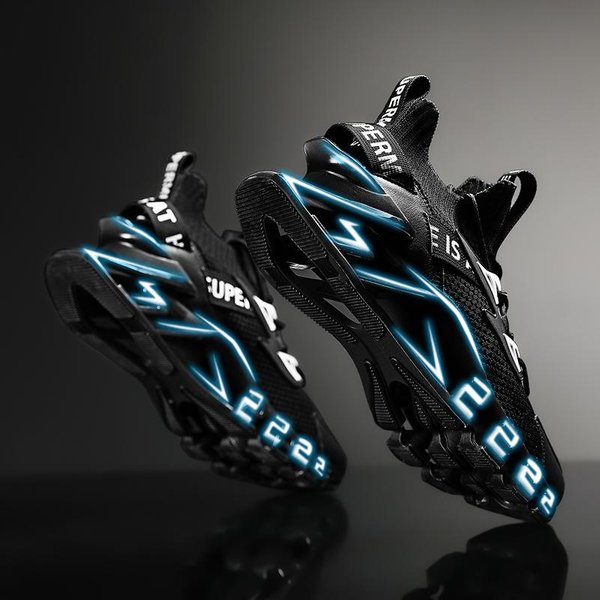 Modne Buty Dla MężCzyzn Modne Codzienne AntypośLizgowe Wygodne Trampki Siateczkowe OddychająCe Ultralekkie AmortyzująCe Do Biegania Buty MęSkie Zapatillas Hombre 43-image