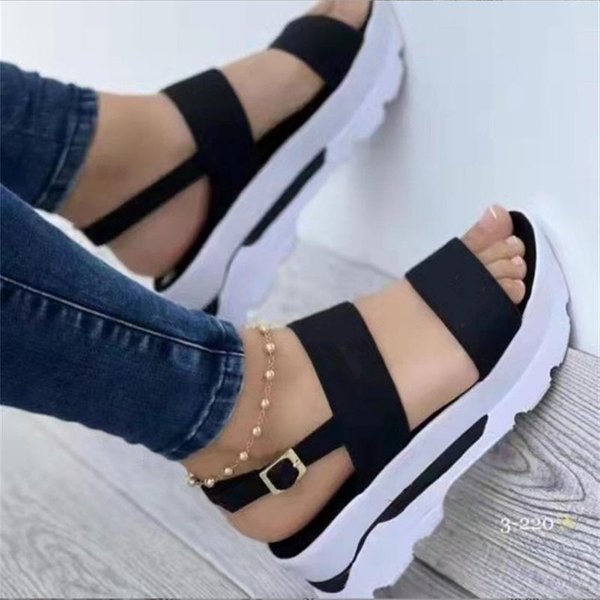Sandalias De Mujer CuñAs Ligeras Sandalias De Verano Para Mujer Zapatos De Plataforma Con Tacones Altos Sandalias Mujer Deportivas Zapatos De Verano 38 Gray-image