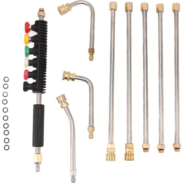 Varilla De ExtensióN Para Hidrolimpiadora 5 Varillas Rectas 3 Varillas Curvas Juego De Lanza Para Hidrolimpiadora Con 6 Boquillas-image