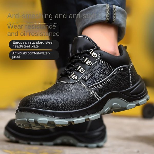 Zapatos De Seguridad Laboral Antiaplastastamiento Y Antipinchazos Cuero De Vaca Resistentes Al Desgaste Obra Taller AnticompresióN Zapatos De Trabajo De Seguridad 46-image