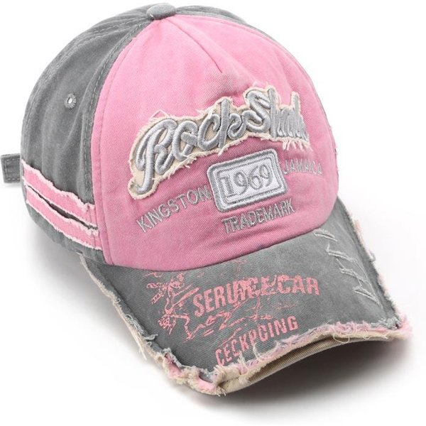 Retro Czapki Baseballowe Z Haftowanymi Literami Wiosna Lato MężCzyźNi Kobiety BawełNa Regulowana Casualowa Czapka Hip Hop Streetwear Czapki PrzeciwsłOneczne Czapka Y2K Pink-image