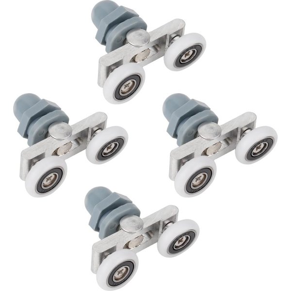 4 Szt. TrwałA PodwóJna Rolka Przesuwna KółKo Do Drzwi łAzienkowe Szklane Drzwi (23 Mm) 23Mm-image
