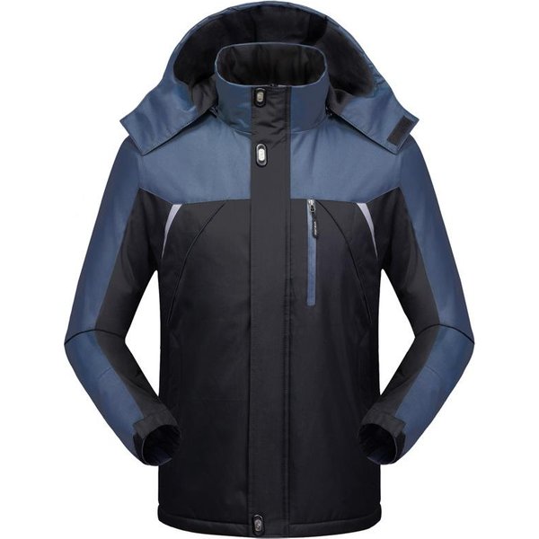 MęSka Zimowa Nowa MęSka Kurtka Outdoorowa Ocieplana Casualowa Sportowa Wodoodporna OddychająCa Kombinezon GóRski 4XL Gray-image