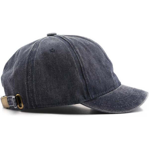 Vintage Denimowa Czapka Baseballowa Z KróTkim Daszkiem Dla Kobiet MężCzyzn WypłUkiwana BawełNiana Czapka Z Daszkiem Snapback Hip Hop Tata Trucker Czapki Czapka 55-59Cm Gray-image