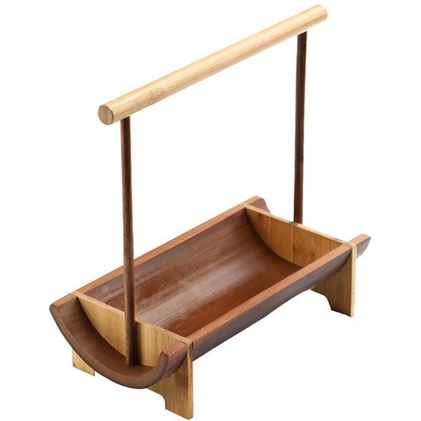 Cesta PortáTil De Bambú Para Llevar Bocadillos, Caja De Refrescos De Escritorio, Bandeja Para Frutas Secas, Cesta Para Bocadillos De Frutas, Plato De Postre-image