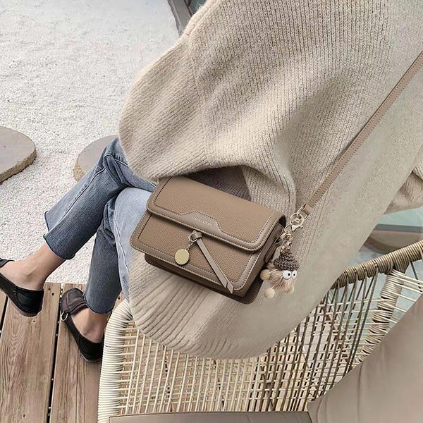 Bolso De Mujer Nuevo OtoñO E Invierno Bolso Cruzado De Cuero Genuino Bolso PequeñO VersáTil De Alta Gama Bolso Cuadrado De Un Hombro Gray-image