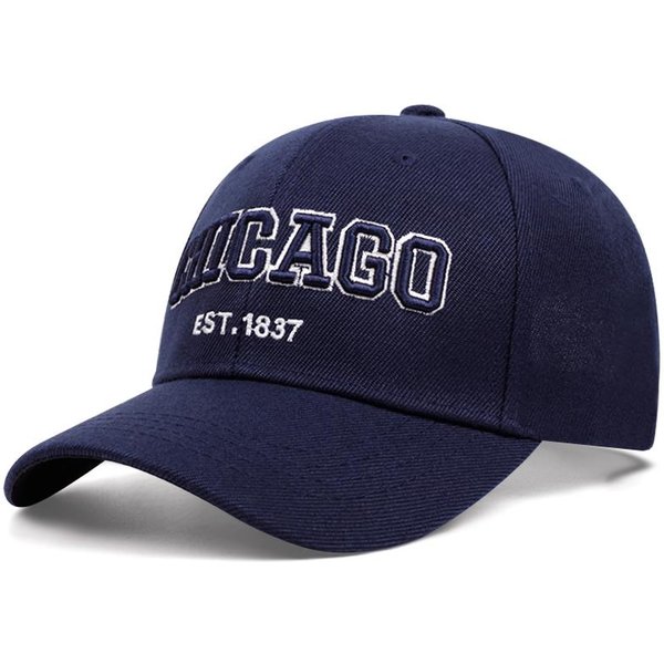 Prosta I Modna Nowa Czapka Baseballowa Chicago Haftowana Codzienna Rekreacyjna Sportowa Czapka PrzeciwsłOneczna Czapka Skateboardowa-image