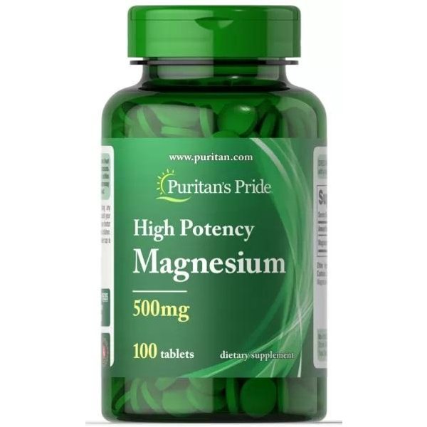 Puritan's Pride Magnez 500 Mg, 100 Tabletek-image