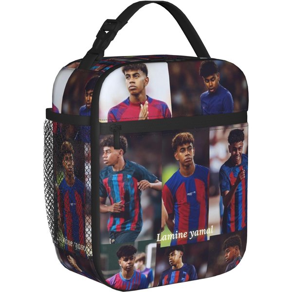 Lamine Y-Yamal Izolowane Torby Na Lunch Termiczna Torba Wielokrotnego UżYtku, Pojemnik Na PosiłEk PiłKa NożNa DużA Pojemność Lunchbox Torba Tote Praca Podróż One Size-image