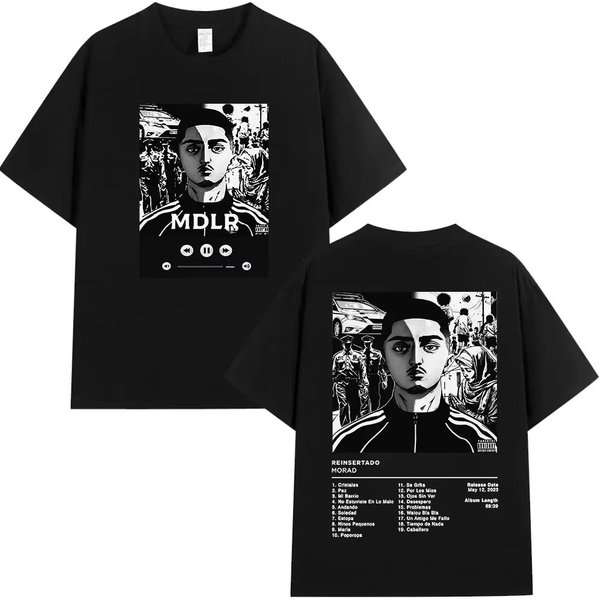 2026 Rapper Morad Mdlr Tour ÁLbum Camiseta Mujer Alta Calidad Camiseta Moda Hip Hop Manga Corta Camisetas Streetwear 2XL Black-image