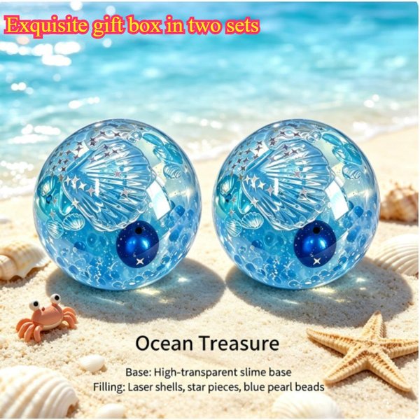 Zabawka Typu Squishy O Tematyce Oceanicznej, Powoli WracająCa Do KształTu, Lodowa, Przezroczysta, RęCznie Robiona PiłEczka Antystresowa, MięKka, Do śCiskania, Zabawka Fidget Dla Dzieci I DorosłYch, łAgodząCa Stres-image