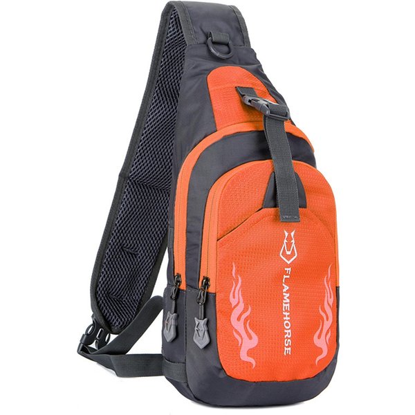 MęSki Plecak Z Paskiem Na Klatkę Piersiową Crossbody Torba Na Ramię Travel Sports Gym Daypack PomarańCzowy-image