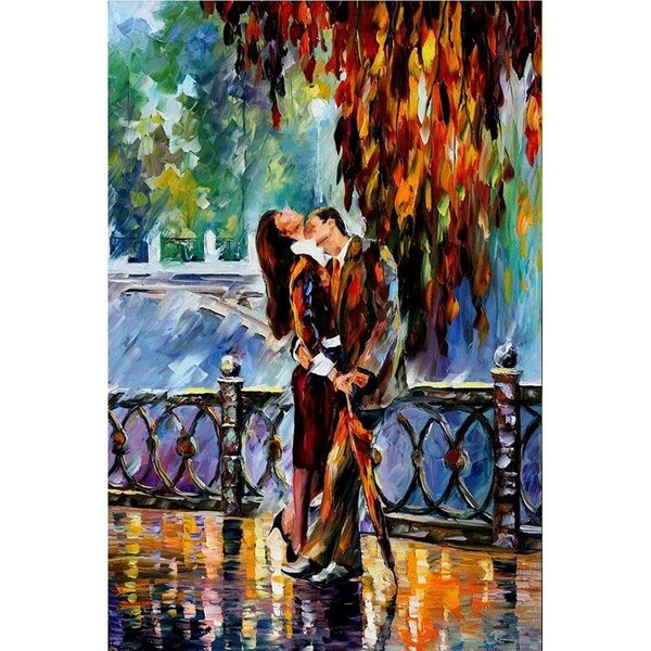 Pintura De Diamantes 5D DIY Amante En El Puente Bordado Punto De Cruz Mosaico De PedreríA DecoracióN Del Hogar 20X30CM-image