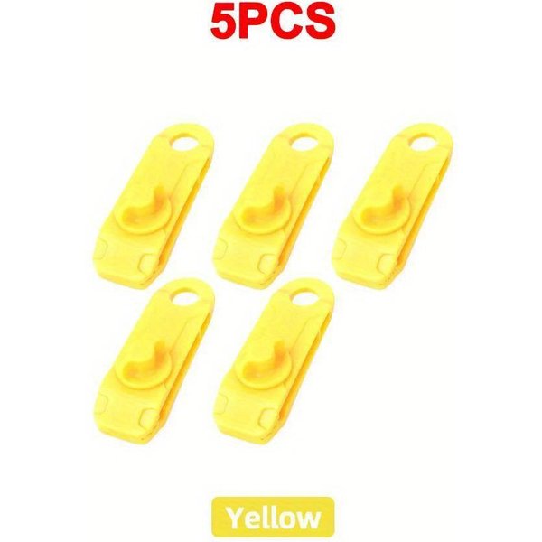 5 Abrazaderas Reutilizables Para Toldo De Tienda De CampañA, Cuerda De Viento Para Exteriores, Hebillas Para Toldo, Accesorios Para Refugios De MontañIsmo Y Acampada. Amarillo-image