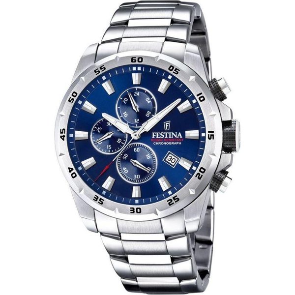 Festina Reloj Deportivo CronóGrafo De Acero Inoxidable Con Esfera Azul De Cuarzo F20463-2 100M Para Hombre Azul-image