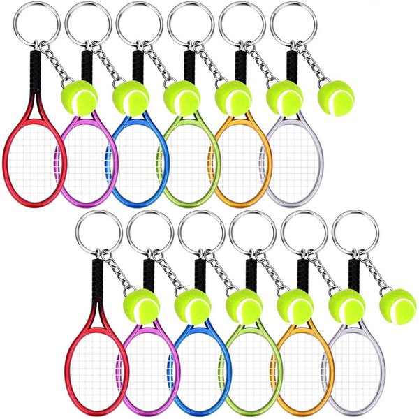 12 Sztuk Mini Rakieta Tenisowa Z Brelokiem Do Kluczy Z żYwicy Rakieta Tenisowa Brelok Dla MiłOśNikóW Sportu 12Pcs-image